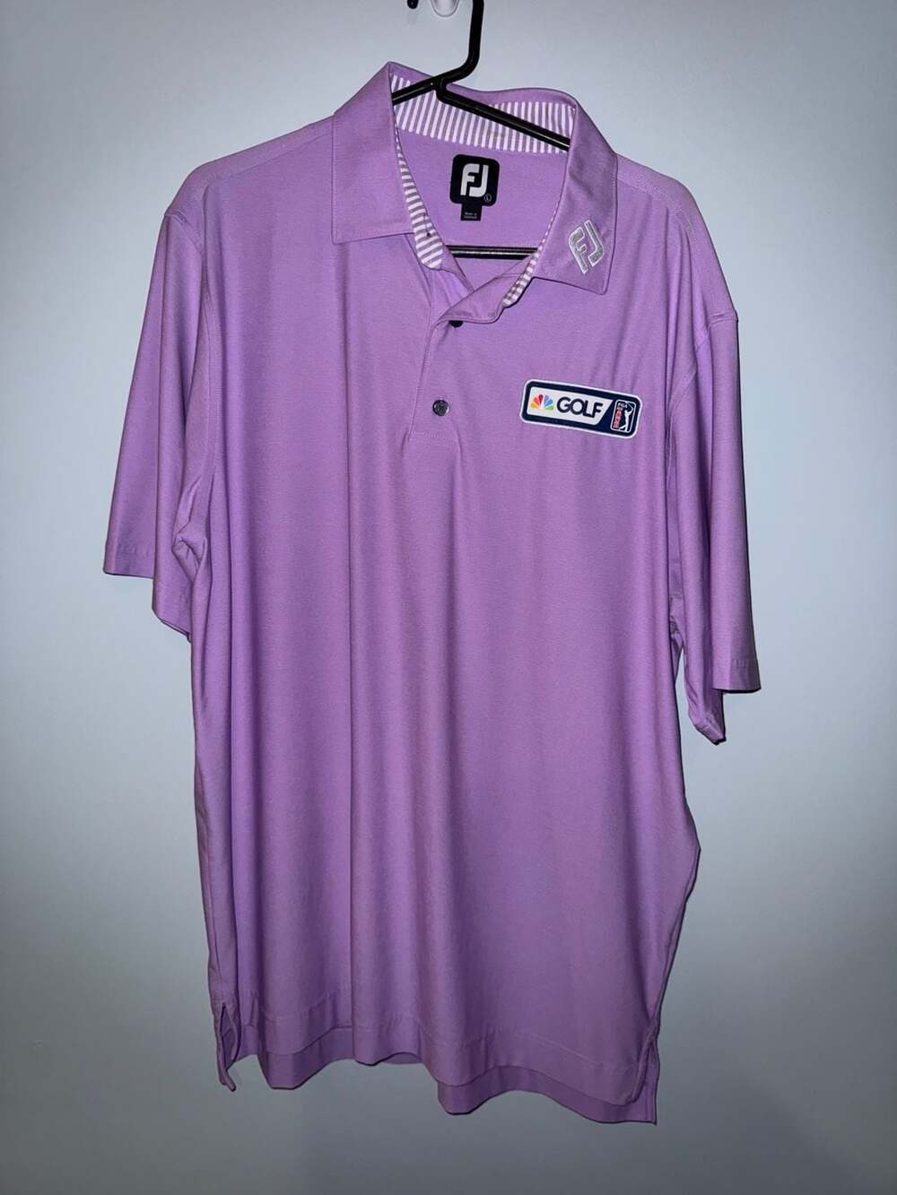 FootJoy Men's Size Large Purple NBC Golf PGA Tour Performance Polo Shirt